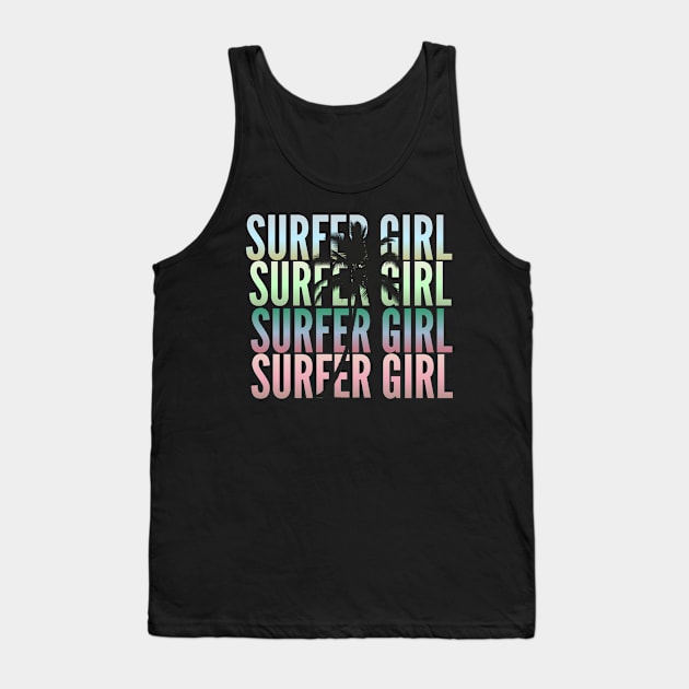 Surfer girl t-shirt Tank Top by Coreoceanart